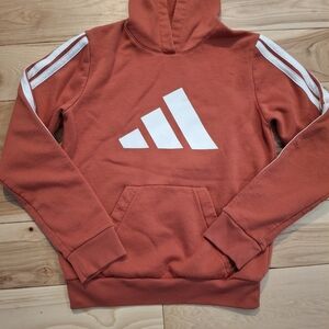 Adidas Rust Hoodie Sweatshirt White Logo Youth Large EUC Tween